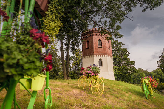 The Priekule Manor House and Guard Tower